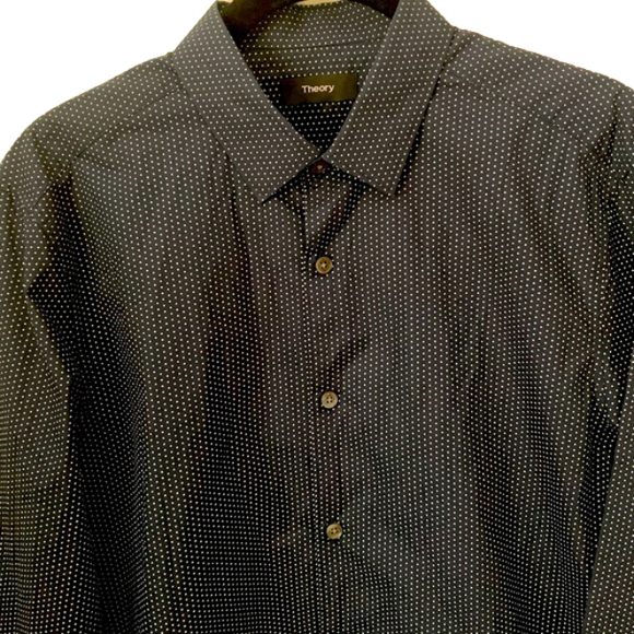Theory size small, hundred percent, cotton, blue, and white - Picture 1 of 5